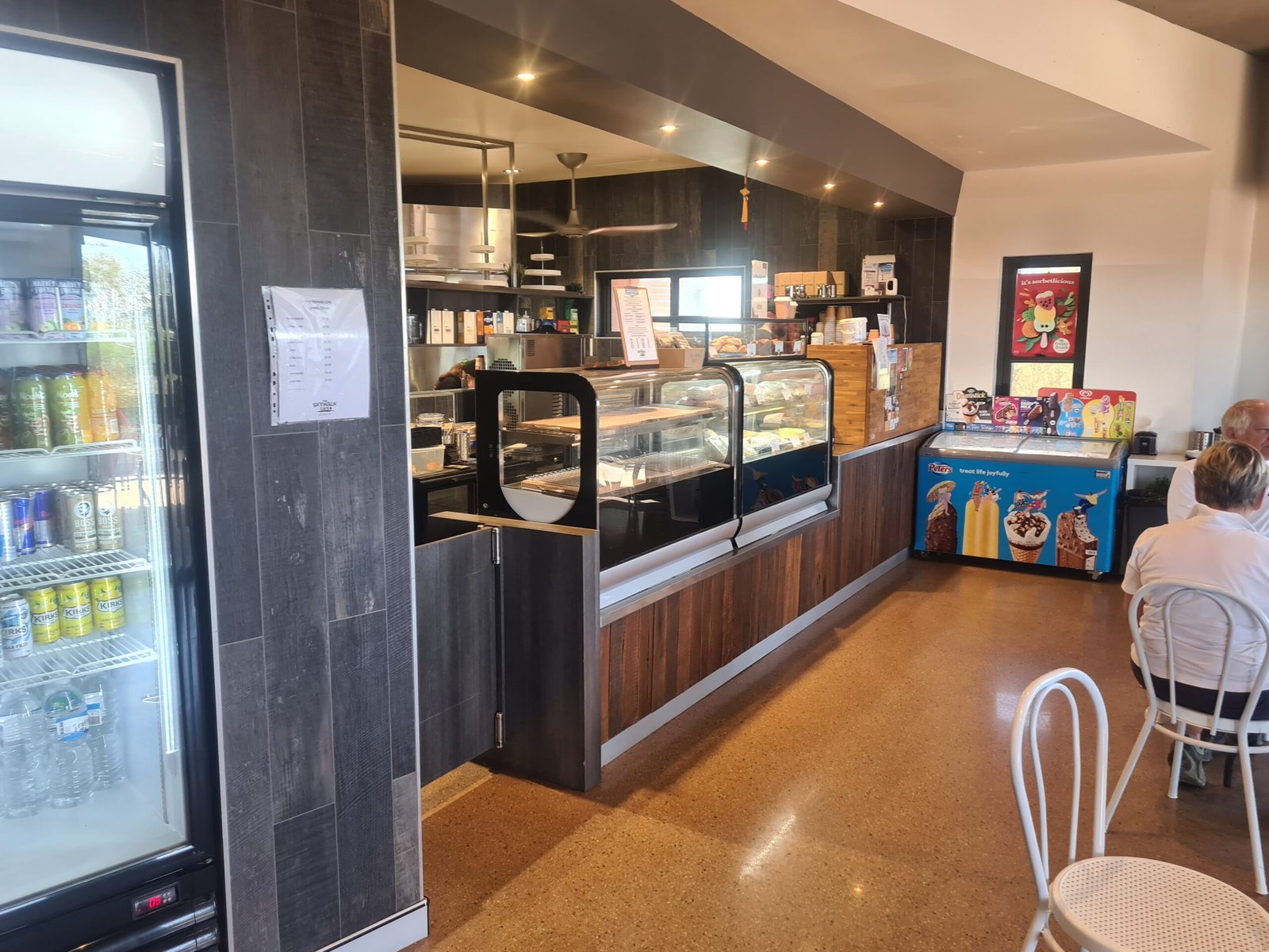 Café counter with drinks and snacks at Kalbarri Skywalk